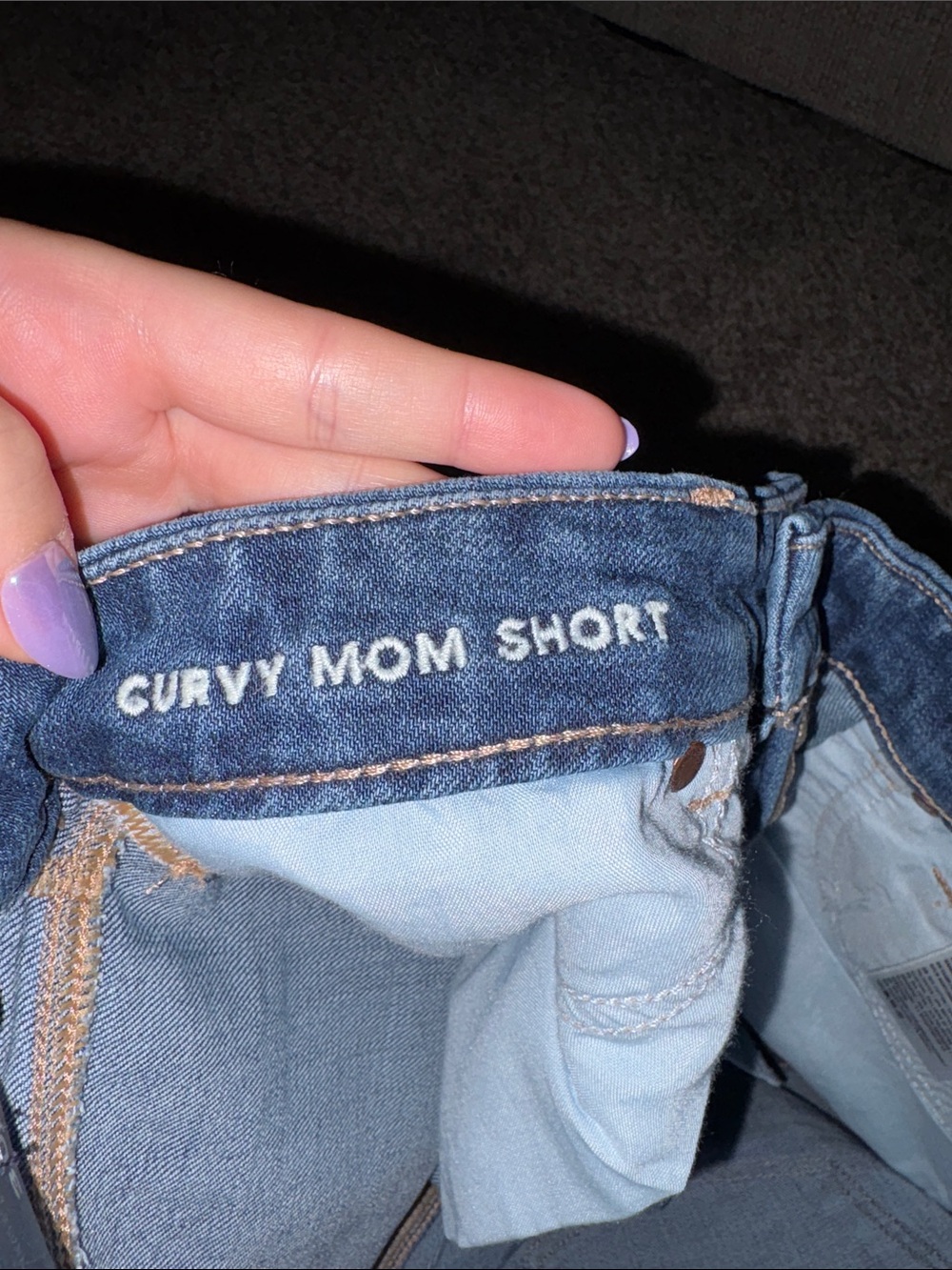 American Eagle Outfitters Dark Blue High-Rise Denim Shorts - Picture 3 of 7